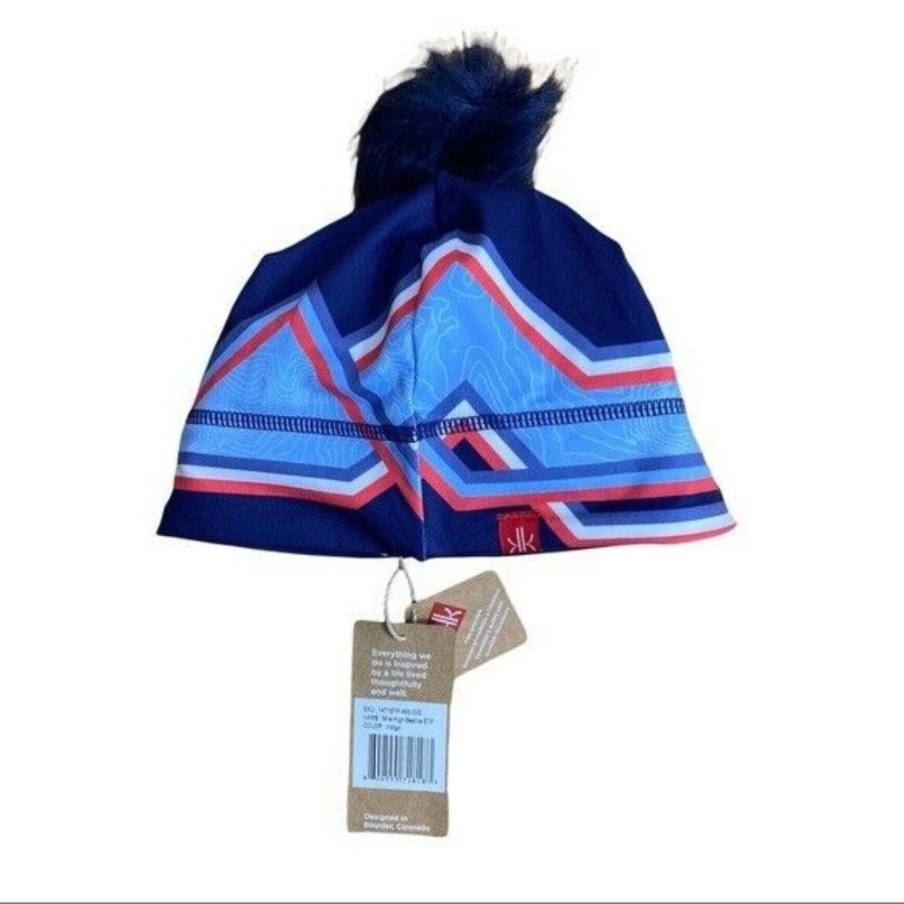 NWT Krimson Klover Mile High HAT Beanie Colorado Removable Pom Pom Blue HTF - Picture 8 of 12